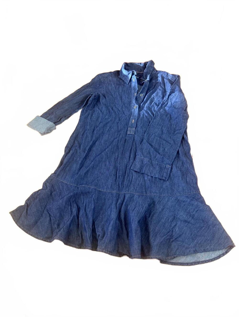 Tommy Hilfiger long sleeve soft Denim Dress Size 2 Blue Casual Shirt Dress